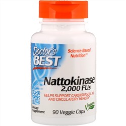 Doctor's Best, Наттокиназа, 2000 FU, 90 растительных капсул