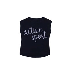 Тёмная спортивная женская футболка "Спорт актив" (90405)