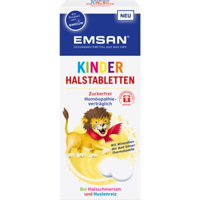 Emsan Kinder Halstabletten Таблетки от горла для детей с 3-х лет без сахара, 20 шт