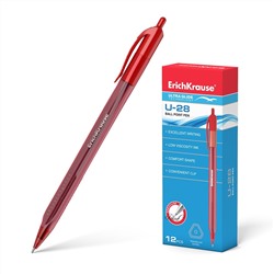 Ручка шариковая автоматическая красная 1,0мм Ultra Glide Technology U-28 трехгранная, одноразовая, 2шт