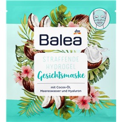Balea Maske Cocos Hydrogel Балеа Маска гидрогелевая c кокосовым маслом, морской водой и гиалуроном для интенсивного увлажнения, 1 шт.