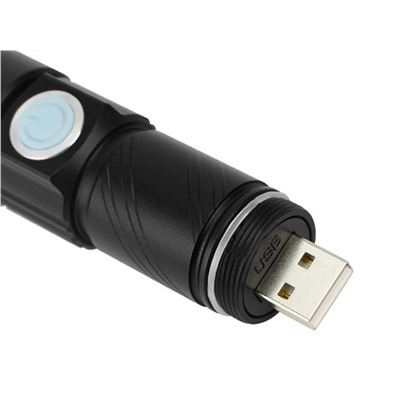 Портативный перезаряжаемый USB-фонарик - Корпус изготовлен из качественного алюминиевого сплава, практичный и прочный, устойчив к влаге, пыле, грязи, падениям с высоты. Световой поток - 350 Lm, быстрая зарядка от любого устройства или сети по USB
