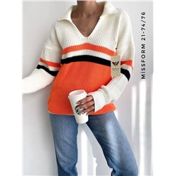Поло свитерки с ярким цветным контрастом