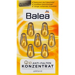 Balea Anti Falten Q10, Балеа Концентрат для Лица против Морщин, с экстрактом Женьшеня, капсулы, 7 шт.
