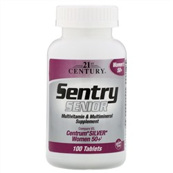 21st Century, Sentry Senior, мультивитаминная и мультиминеральная добавка, для женщин старше 50 лет, 100 таблеток