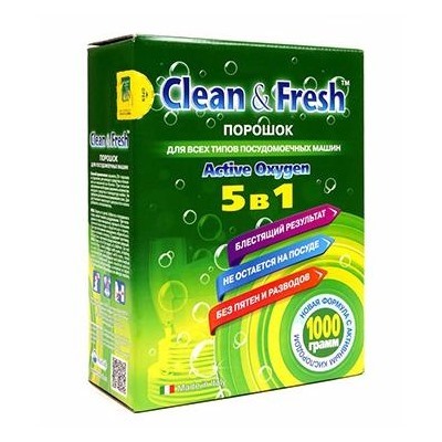 Порошок для ПММ "Clean&Fresh" 5 в 1, 1000 г