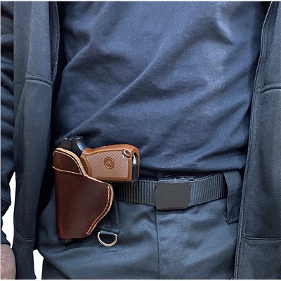 Кожаная кобура для пистолета Kosibate Leather Holster - Изготовлена из натуральной воловьей кожи, очень прочная и долговечная. Зажим надежный и плотный, легко позволяет использовать только одну руку. Конструкция с открытым верхом обеспечивает максимально быстрый доступ к оружию №175