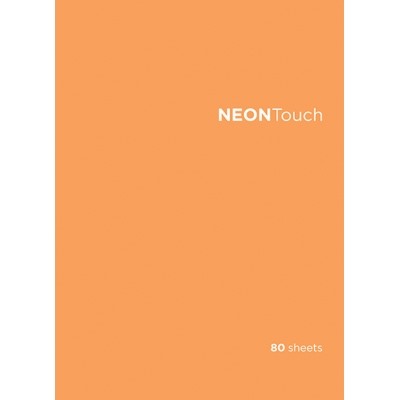 Тетрадь А4 80л. Клетка НеонТач Оранжевый, Скрепка, Премиум (флуорисцент)+1+Ламинация Софттач+Брайль