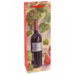 Пакет подарочный Натюрморт с вином (с матовой ламинацией) 12x36x8,5 см