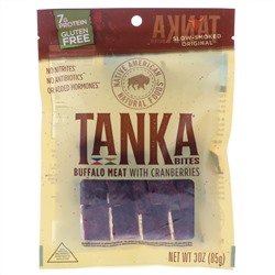 Tanka, Bites, Buffalo Meat with Cranberries, Slow-Smoked Original, 3 oz (85 g)