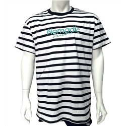 Светлая мужская футболка Nomadic в черную полоску  №511