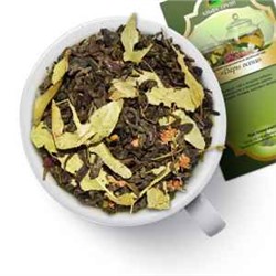 Чай зеленый "Дары осени" Зеленый чай с ягодами облепихи, шиповника и липовым цветом с нежным медовым ароматом. 982