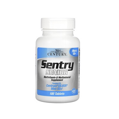 21st Century, Sentry Senior, мультивитаминная и мультиминеральная добавка, для мужчин старше 50 лет, 100 таблеток