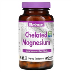 Bluebonnet Nutrition, хелатный магний, 120 растительных капсул