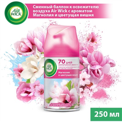 Освежитель воздуха AirWick Freshmatic Магнолия и Цветущая Вишня сменный баллон, 250мл