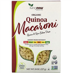 Now Foods, Organic Quinoa Macaroni, Gluten Free, 8 oz (227 g)