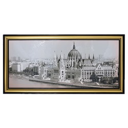 Фотокартина Будапешт 98х48 см темная с золотом рама