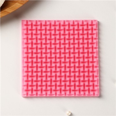 Силиконовый молд «Текстура», 9,3×9,3×0,6 см, цвет розовый