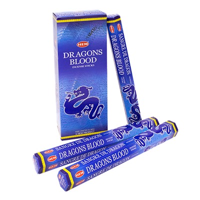 Благовоние HEM Голубая кровь дракона Dragon Blood Blue шестигранник упаковка 6 щт