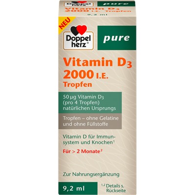 Doppelherz  Vitamin D3 2000 Tropfen, 9,2 ml Доппельгерц Витамин D3 в каплях