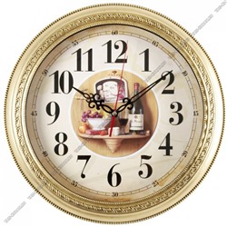 Часы (стекло/пластик) круг.d28,5см "Фрукты и Вино"