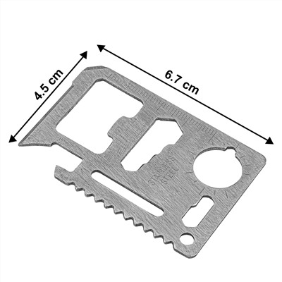 Многофункциональный мультитул-кредитка 11-в-1 - Универсальный инструмент в форме плоской металлической карты. Включает в себя 11 инструментов, его можно носить в бумажнике или любом кармане. При этом заменит большой и громоздкий набор инструментов - идеальный резервный вариант за самую низкую цену! №