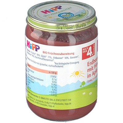 HiPP (Хипп) Erdbeere mit Himbeere in Apfel 190 г