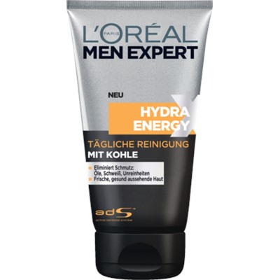 L'OREAL Men Expert Hydra Energy X Ежедневная чистка с углем, 150 мл