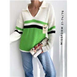 Поло свитерки с ярким цветным контрастом