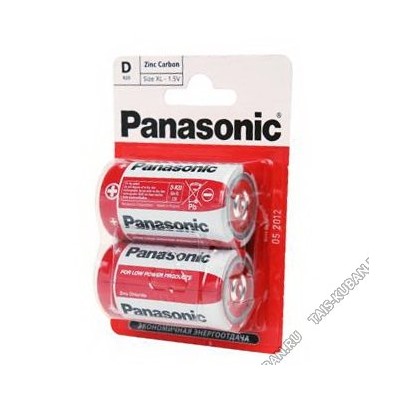 Бат. PANASONIC "Zinc Carbon" R20 - 2шт.D бол/круг,