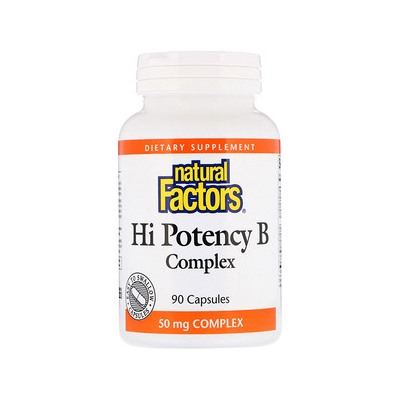 Natural Factors, Hi Potency B Complex, 90 капсул