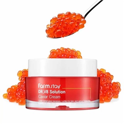 Крем для лица антивозрастной питательный с экстрактом икры FARMSTAY Dr.V8 Solution Caviar Cream