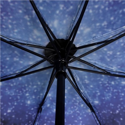 Зонт механический «Звёздное небо», 3 сложения, 8 спиц, R = 48 см, разноцветный