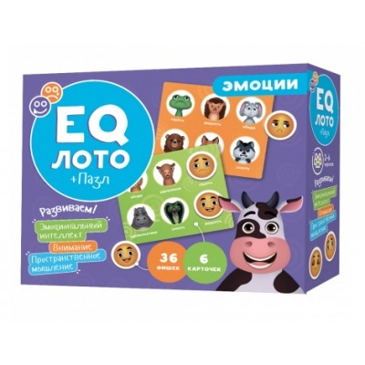 EQ Лото. Эмоции. 6 карточек 36 фишек