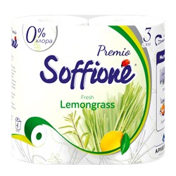Туалетная бумага трехслойная «Soffione» Premio fresh, 4 рулона