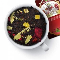 Чай черный "Аромат Востока" Черный среднелистовой чай с кусочками груши, клубники, с цветами липы, лепестками роз с ароматом клубники со сливками  100гр
