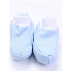 Пинетки голубые с белым "Облачный зайчик" для новорождённых (74301)