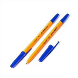 Ручка шариковая синяя 1,0мм оранжевый корпус (аналог Corvina) 5шт