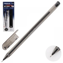 Ручка шариковая чёрная 0,7мм MY-TECH, на масляной основе, игольчатый стержень, тонированный корпус