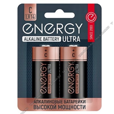 Бат. ENERGY ULTRA "Alkaline" LR14/2B (С)-2шт,блист