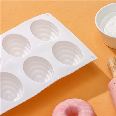 Форма силиконовая для выпечки и муссовых десертов KONFINETTA «Джелли», 8 ячеек, 30×17,5×4 см, 7,4×5,3×4 см, цвет белый