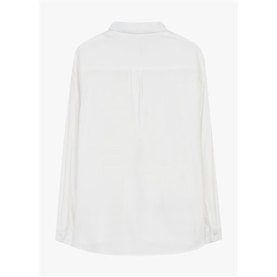Блузка школьная белая удлиненная из вискозы