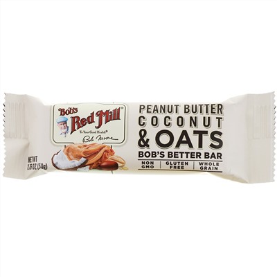 Bob's Red Mill, Bob's Better Bar, Peanut Butter Coconut & Oats, 12 Bars, 1.76 oz (50 g) Each