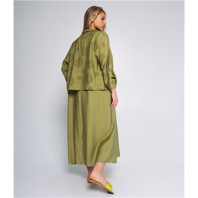 Комплект платье+рубашка #БШ2459-3, оливковый