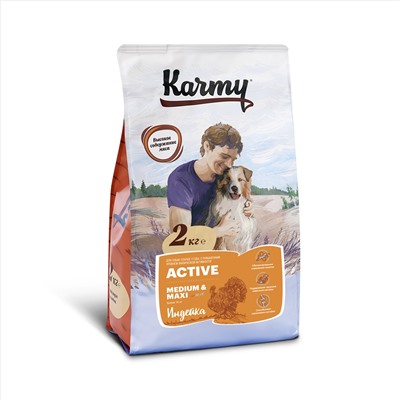 Karmy для собак Medium 10-25 кг & Maxi >25 кг Special Active Индейка