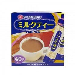 Seiko Coffee Чай растворимый чёрный с молоком, стики, 40 шт, 560 гр(4969625125153)