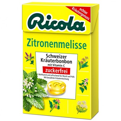 Ricola (Рикола) Schweizer Krauterbonbons Box Zitronenmelisse ohne Zucker 50 г