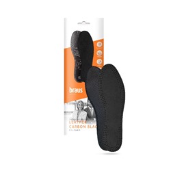 BRAUS Стельки Leather Carbon BLACK (кожа+латекс с активированным углем) ЧЕРНЫЕ р,45-46