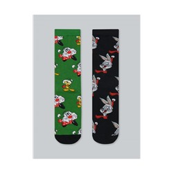 Носки с рождественским принтом, 2 пары Looney Tunes