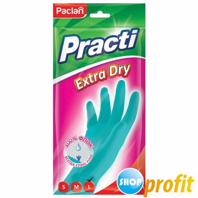 Paclan PRACTI Extra Dry Пара резиновых перчаток (М)  5205